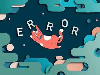 Error page cat error 404 error page illustration paper layers