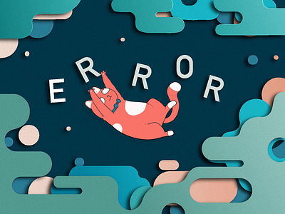 Error page cat error 404 error page illustration paper layers