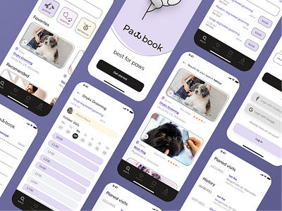 Pet service booking app app app design booking app design figma mobile app pet pet service ui ui ux