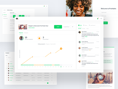 ProHabits - Online Tool clean dashboad design feed minimal online page service tool ui user interface ux web