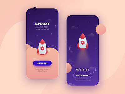S.Proxy App button cloud connect fire fly hexagon illustration iran planet planet earth planets rocket sky space star sun tehran vpn app