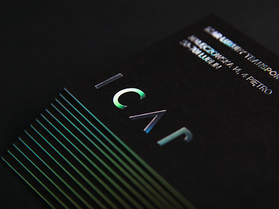 ICAR Business card black branding business businesscard card design edge foil foxtrot foxtrot studio foxtrotstudio holographic hotstamping identity logo painting poland print silver typography
