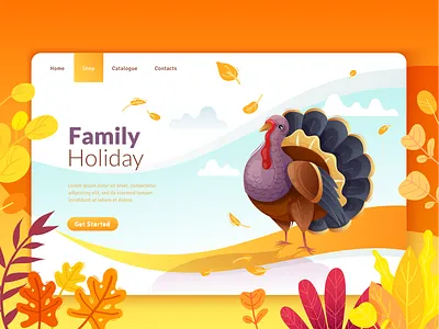 Happy Holidays to all the Dribbble Community animation app branding christmas design gradient illustration landing landing page landing page design thanksgiving turkey ui ux vector art web design webdesign website design