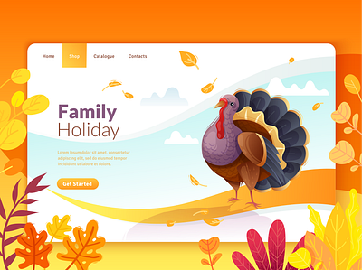 Happy Holidays to all the Dribbble Community animation app branding christmas design gradient illustration landing landing page landing page design thanksgiving turkey ui ux vector art web design webdesign website design