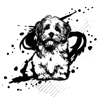 ink vector doggie 2d abstract artwork design effects flat graphics illustration logo vector