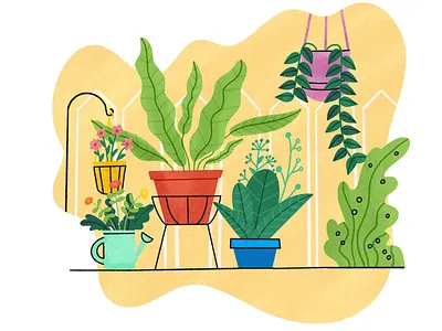 Summer Garden art cheerful design clean colorful design flat design floral flowers garden graphic design illustration