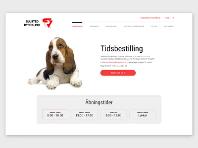 Landing page for Vet design landing page design opening hours ui ux vet webdesign website white