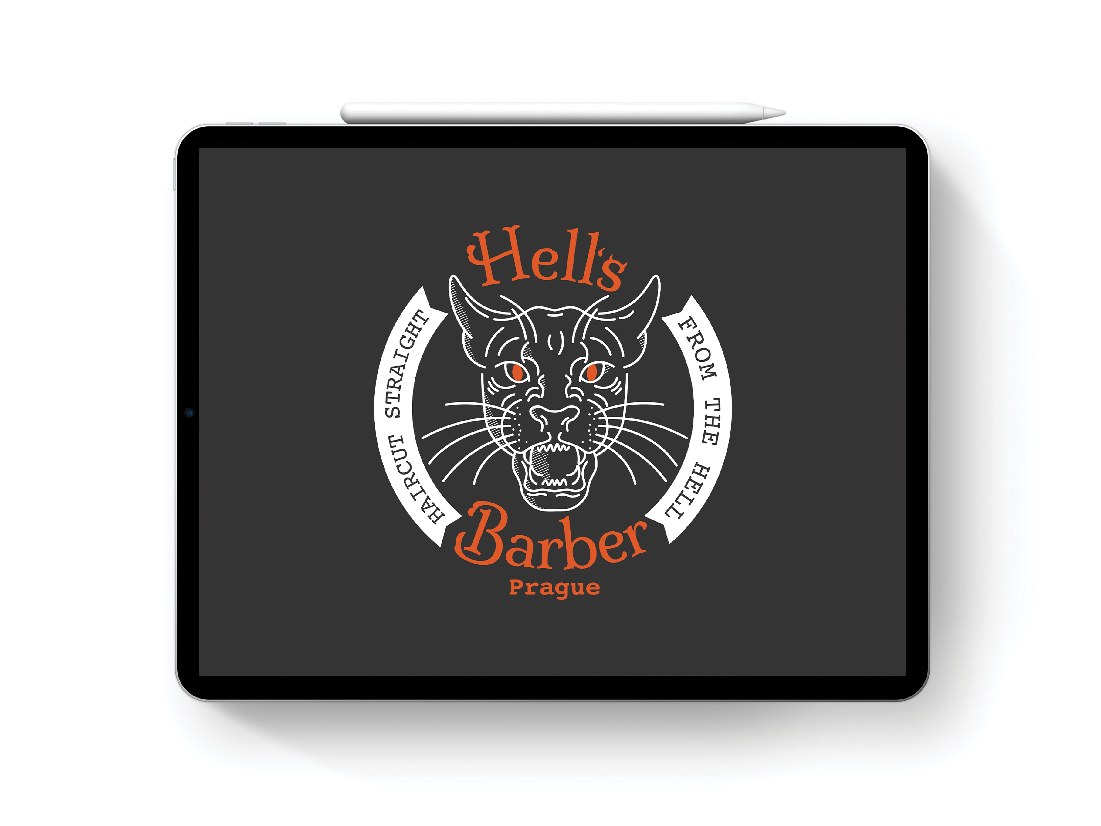 Example of Hell's Barber logo design