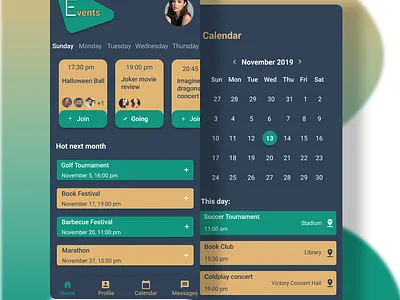 Events App calendar design events events app iphone mobile app