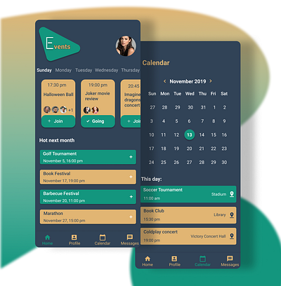 Events App calendar design events events app iphone mobile app