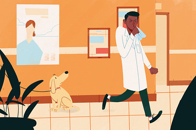 Editorial Illustration 02 animal design dog editorial illustration journal minimal veterinarian