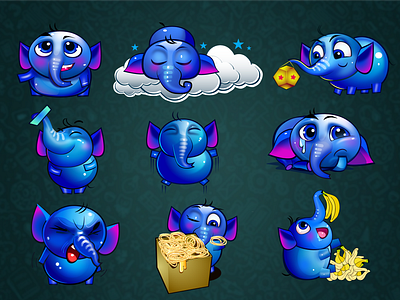 Sri lanka greetings viber sticker pack animal branding charecter design communication concept design elephant facebook funny illustration mobile sticker design vector viber whatsapp