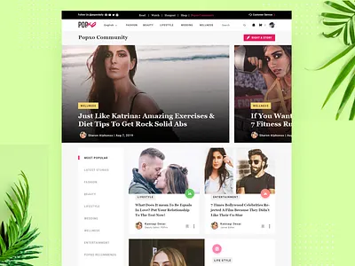 Popxo Community Page creative ui fashion ui ui ux uidesign uiux website design websites woman women women awareness women beauty women empowerment women life style women wellness