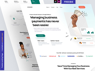 Freebie SaaS/Fintech Landing Page for Figma dn A homepage landing landing page web web design website