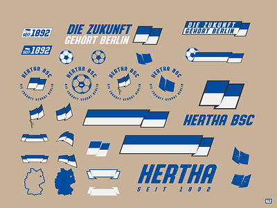 Hertha BSC Branding Elements berlin design football hertha hertha bsc identity identity design illustration logo logo design rebrand redesign soccer soccer logo sport sports sports branding team logo typography vector