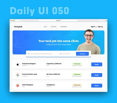 Daily UI 050 - Job listing daily 100 challenge daily ui dailyui job job listing ui uidesign uiux ux