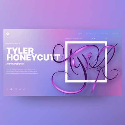 Tyler Honeycutt, Visual Designer artwork design home page illustration modern personal brand procreate typography ui ux