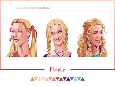 "Friends. Phoebe" 90s d v r friends girl portrait phoebe phoebe buffay portrait portraits tv show vector vector art vector portrait