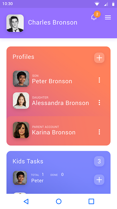 dash for parents and kids /in progress android android app design app milkovone ui