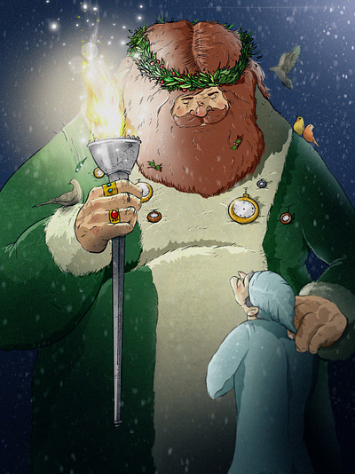 Ghost of Christmas Present art artwork christmas christmas art fantasy illustration procreate scrooge