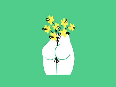 Spring Bloom 🌸🍑💨 bloom butt design doodle flowers funny illo illustration lol sketch spring