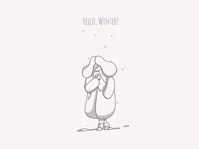 Hello Winter cartoon character design characterdesign characters clean design art drawing flat girl girl character illustraion illustration illustration lineart illustrator inktober line art minimal minimal outline characters outline vector