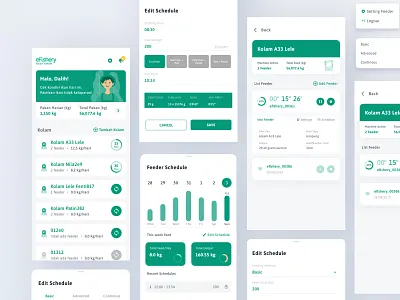 eFishery Smart Feeder | UI Design Concept android apps card dashboard dashboard app dashboard ui data feeder iot machine machinelearning mobile simple timer ui uidesign userexperience userinterface ux uxdesign