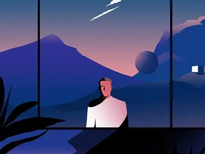 The Stranger contemporary digital editorial future futuristic illustration life poster print space