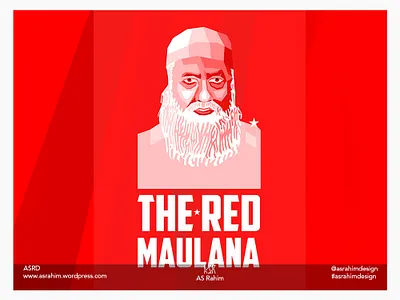 Abdul Hamid Khan Bhashani - WPAP carricature cartoon illustration illustrator portrait red maulana red maulana vashani wpap