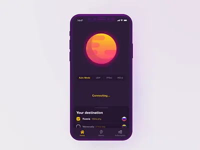 VPN App Concept animation concept earth globe illustration interaction internet product design security space ui ux video vpn vpn app