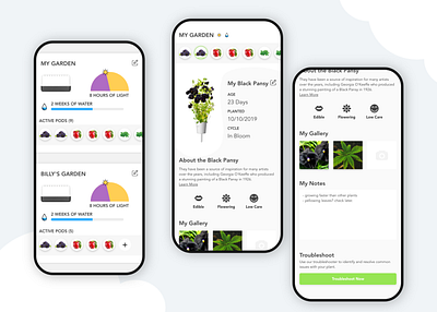 Click and Grow app redesign adobe xd adobexd app click and grow design flat garden plant smart smart garden smart home smarthome tech ui uidesign vector
