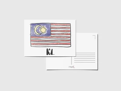 Malaysian flag postcard art brand calligraphy draw drawing font handwriting illustration inspiration ipad kuala lumpur lettering malaysia postcard procreate sketch sketchbook sticker watercolor watercolour