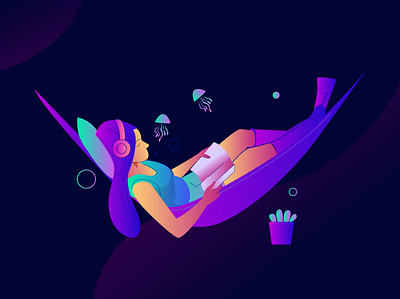 Diving deep communication concept digital arts diving illustration reader reading style ui ux vector