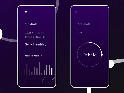 Mindfull adobe xd adobexd app design flat meditation meditation app mindful minimal minimalist ui