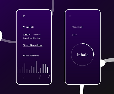 Mindfull adobe xd adobexd app design flat meditation meditation app mindful minimal minimalist ui