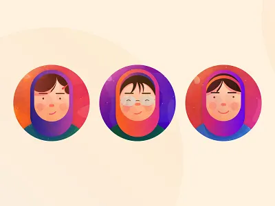 profile designer dribbble girl glasses hair illustrator islamic vector