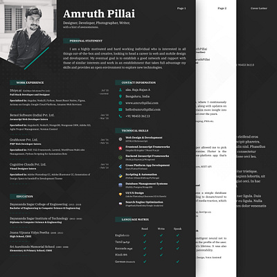 Revamped Resume (Dark Mode) career cv dark dark mode figma light resume resume cv resume design selfbranding vector