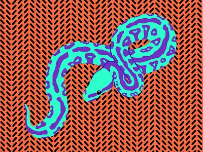 Another Good Noodle bright color color design graphic design illustration illustrator limited color memphis design pattern pop art snake vector