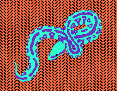 Another Good Noodle bright color color design graphic design illustration illustrator limited color memphis design pattern pop art snake vector