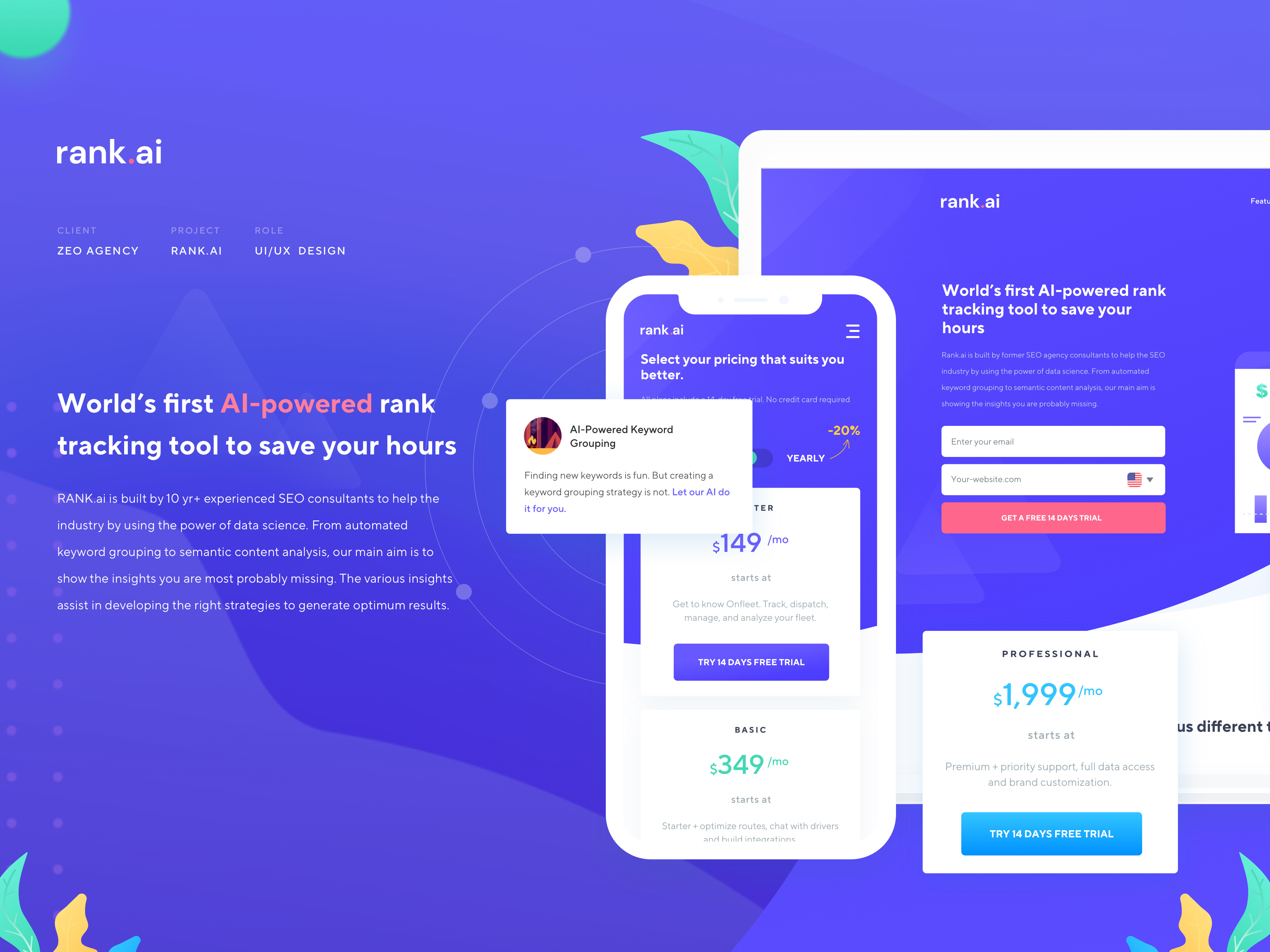 UI UX DESIGN - RANK.ai download forms free interface kit navigation service ui ux web