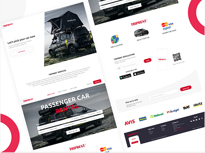 TRIPRENT Website brand identity branding design discover dribbble best shot graphic design landing page design product design rent rental app travel app traveling trip advisor trip app trip planner trip rent ui ux design user experience design user interaction user interface design visual design