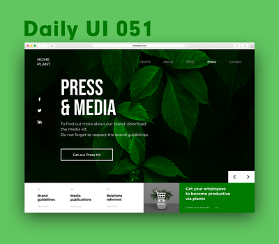 Daily UI 051 - Press page daily 100 challenge daily ui dailyui plants press page ui uidesign uiux ux