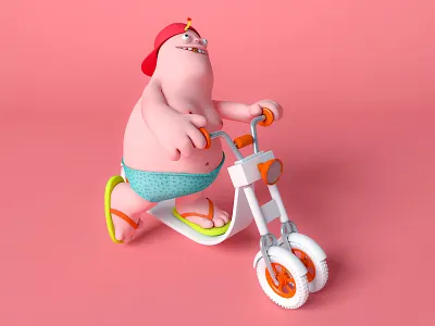 A scooter man 3d 3d art c4d characterdesign cinema4d ip scooter