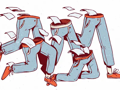 Dissolving into another working day editorial editorial illustration illustration mentalhealth