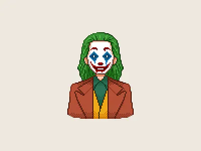 Joker character illustration pixel pixelart