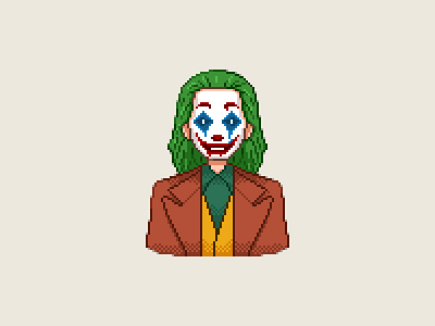 Joker character illustration pixel pixelart