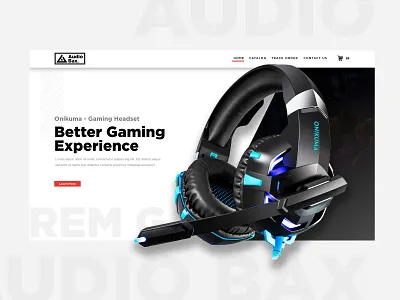 Audio Bax landing page adobe adobe photoshop adobexd gaming landing page mockup