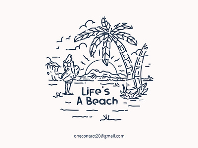 Life A Beach vector illustration design apparel beach clothing design fashion graphic label ocean print retro shirt summer surf surfer surfing tropical tshirt typography vector vintage