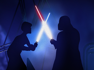 Star Wars 2d drawing blue fighting procreate star wars