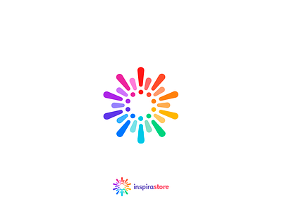 inspira store brand branding children color fireworks logo logotype marca rainbow store toys